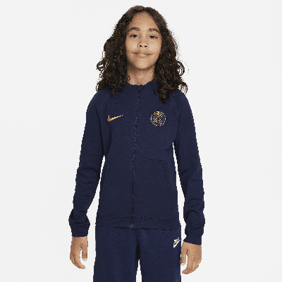 Nike Paris Saint-germain Academy Pro Home Big Kids'  Soccer Knit Graphic Jacket In Blue