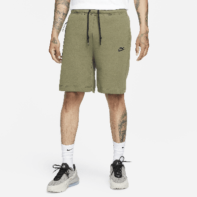 Nike Men's  Sportswear Tech Fleece Shorts In Black/medium Olive