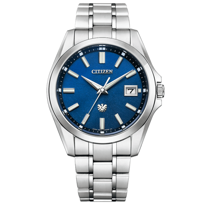 Pre-owned Citizen The  Aq4091-56l Eco-drive Titanium Sapphire Crystal Washi Dial Watch
