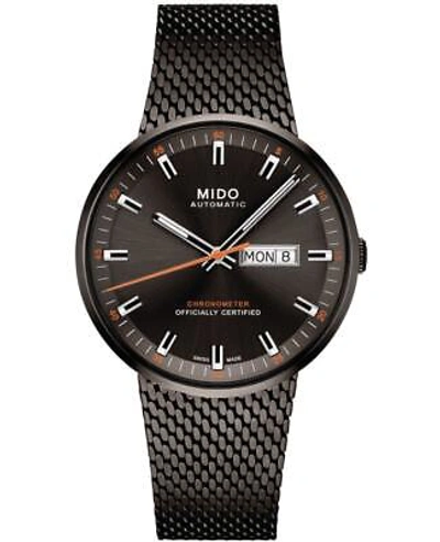 Pre-owned Mido Commander Icone Grey Dial Black Steel Men's Watch M031.631.33.061.00