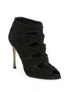 SERGIO ROSSI Divine Cutout Suede Booties,0400094168953