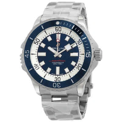 Pre-owned Breitling Superocean Automatic Chronometer Blue Dial Men's Watch A17378e71c1a1