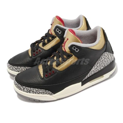 Pre-owned Jordan Nike Wmns Air  3 Retro Black Gold Women Unisex Aj3 Casual Shoes Ck9246-067
