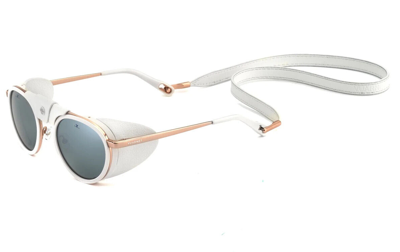 Pre-owned Vuarnet Sunglasses Vl211000031123 Vl2110 Glacier 2110 White/rose + Pure Grey Sf In Gray