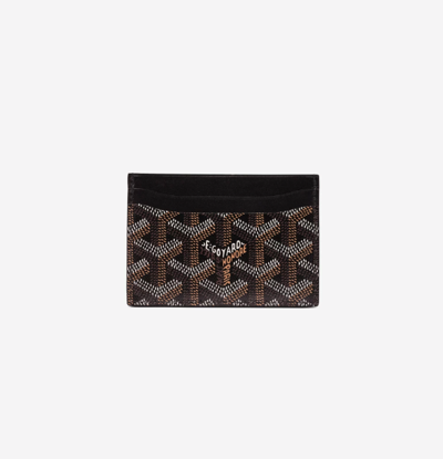 Pre-owned Goyard Saint Sulpice Card Holder Black, 100% Authentic