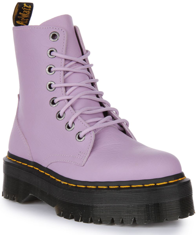 Pre-owned Dr. Martens' Dr Martens Jadon Iii 8 Eyelet Side Zip Platform Boot Leather Lilac Uk 3 - 8