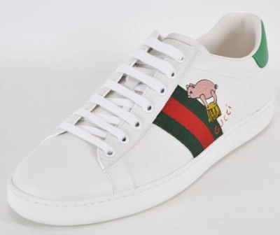 Gucci Women's 630616 Ace Kitten Green Red Web Sneaker Shoes 39.5 9.5, 40 -10