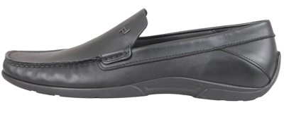Pre-owned Porsche Design Men's Leather Shoes Moccasins Black Size Eur 43.5 Uk 9.5 Us 10.5