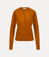 Vivienne Westwood Orb Embroidered Buttoned Cardigan In Burnt Orange