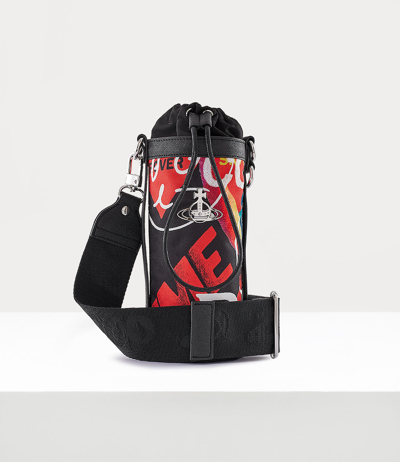 Vivienne Westwood Re-nylon Water Bottle Holder In Black Vivienne Westwood Re-nylon Water Bottle Holder In Black