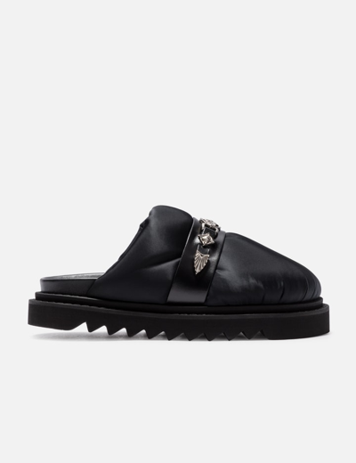 Toga Virilis Nylon Puffer Sandals In Black