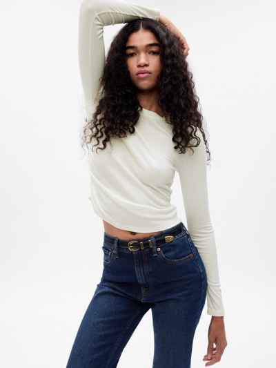 Gap Ruched T-shirt In Off White