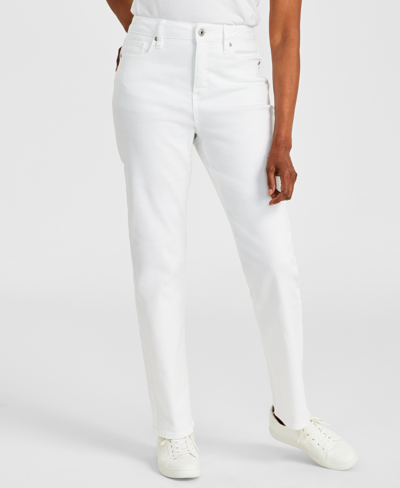 Style & Co Women's High Rise Straight-leg Jeans, Regular, Short And Long Lengths, Created For Macy's In Bright White