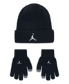Jordan Big Boys Essentials Beanie And Gloves Set In Black