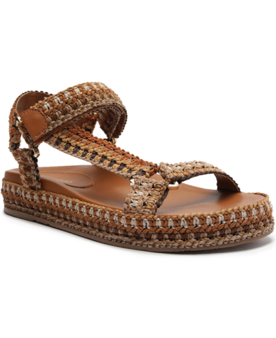 Arezzo Women's Mya Woven Flat Sandals In Brown Multi