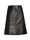 Nydj, Plus Size Women's Faux Leather Knee-length Skirt In Black