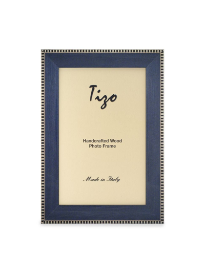 Tizo Inlaid Wood Checkered Frame In Blue