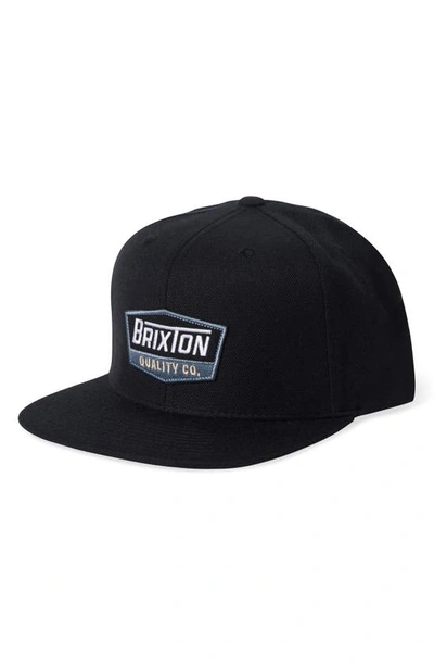 Brixton Regal Snapback Baseball Cap In Black