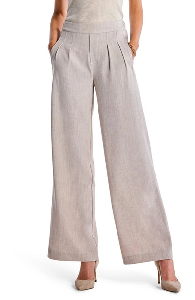 Nic + Zoe High Waist Twill Wide Leg Pants In Beige