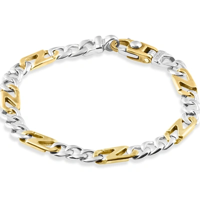 Pompeii3 Men's Figaro Link 14k Gold (21gram) Or Platinum (33gram) Bracelet 8.5"