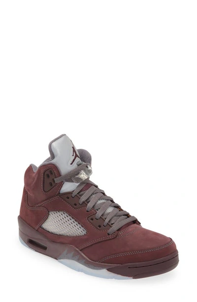 Jordan Air  5 Retro High Top Sneaker In Deep Burgundy/light Graphite