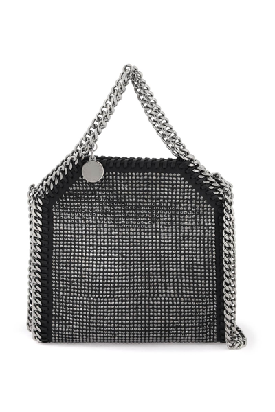 Stella Mccartney Micro Falabella Tote Bag With Crystals In Black