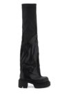 Rick Owens Bogun 78mm Leather Flared Boots In Black