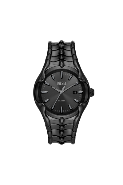 Diesel Men's Vert Quartz Three Hand Date Black Stainless Steel Watch 44mm