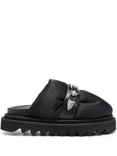 Toga Black Padded Loafers In Schwarz