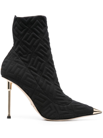 Elisabetta Franchi 140mm Monogram-quilted Boots In Black