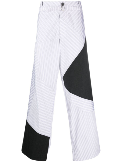 KIKO KOSTADINOV STRIPE-PANELLED WIDE-LEG TROUSERS