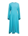 Erika Cavallini Woman Midi Dress Turquoise Size 4 Acetate, Silk In Blue