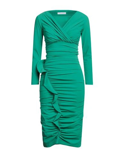 Chiara Boni La Petite Robe Woman Midi Dress Emerald Green Size 6 Polyamide, Elastane