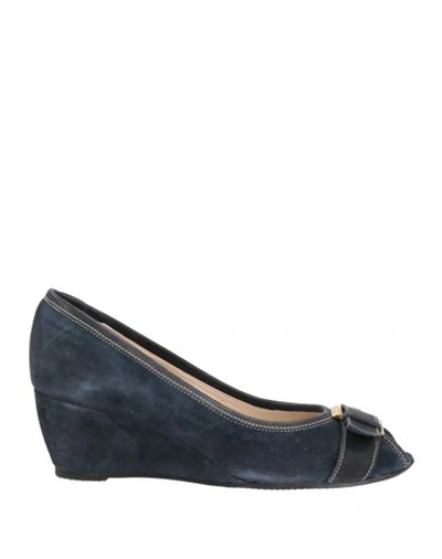 Calpierre Woman Pumps Slate Blue Size 6 Soft Leather