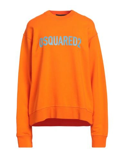 Dsquared2 Woman Sweatshirt Orange Size Xs Cotton, Elastane In Orange