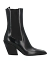 Prada Streamlined Leather Ankle Boots With Pointed Toe In Black