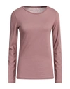 Majestic Filatures Woman T-shirt Pastel Pink Size 2 Cotton, Cashmere