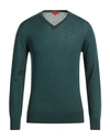 Isaia Man Sweater Dark Green Size L Wool