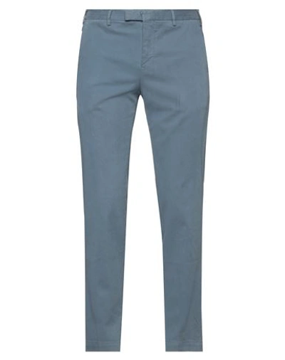 Pt Torino Man Pants Slate Blue Size 40 Modal, Cotton, Elastane