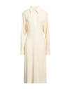Erika Cavallini Woman Long Dress Light Yellow Size 8 Cotton