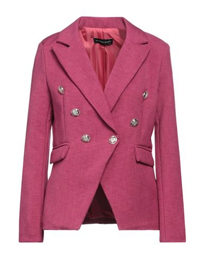 Vanessa Scott Woman Suit Jacket Magenta Size L Polyester