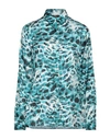 Cavalli Class Woman Shirt Turquoise Size S Viscose In Blue