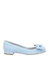 Rayne Woman Ballet Flats Sky Blue Size 7 Soft Leather In Blue