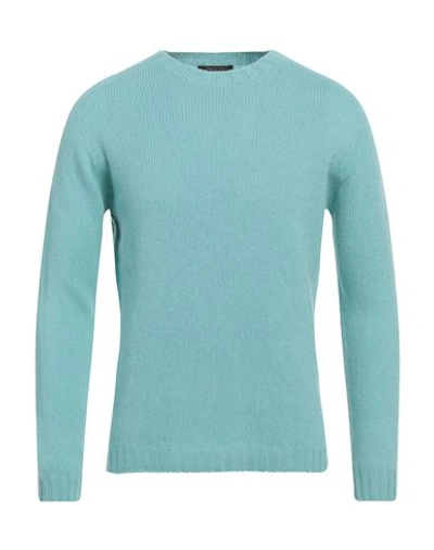 Aragona Man Sweater Turquoise Size 42 Wool, Cashmere In Blue