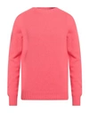 Aragona Man Sweater Coral Size 38 Wool, Cashmere In Red
