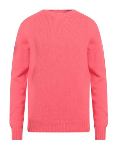 Aragona Man Sweater Coral Size 42 Wool, Cashmere In Red