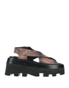 Le Ruemarcel Woman Sandals Camel Size 11 Soft Leather In Beige