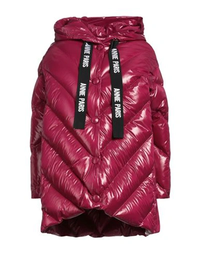 Annie Paris Woman Down Jacket Magenta Size 4 Polyester, Polyurethane