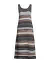 Chloé Woman Midi Dress Lead Size S Cashmere, Wool In Grey