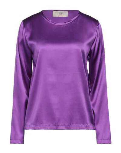 Jucca Woman Top Purple Size 12 Silk, Elastane